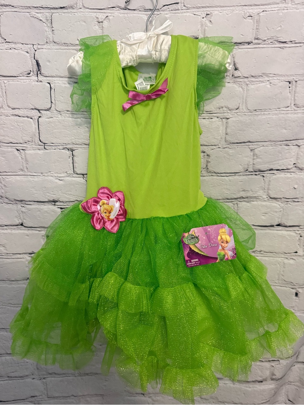 Tinkerbell halloween Fairy Costume Dress wings and gloves - Disney  small new